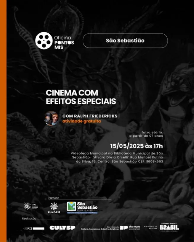 Prefeitura de São Sebastião e Pontos MIS realizam oficina gratuita de Cinema com Efeitos Especiais