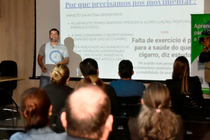 Palestra aborda os riscos do sedentarismo e a necessidade de atividade física