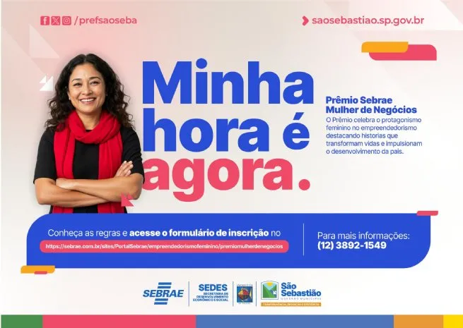 Empreendedoras de São Sebastião podem concorrer ao Prêmio Sebrae Mulher de Negócios 2025