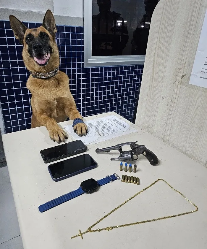 K9 da 17ª Cia Independente apreende arma de fogo em Vila Velha