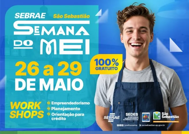 Semana do MEI 2025 leva workshops gratuitos às três regiões de São Sebastião entre 26 e 29 de maio