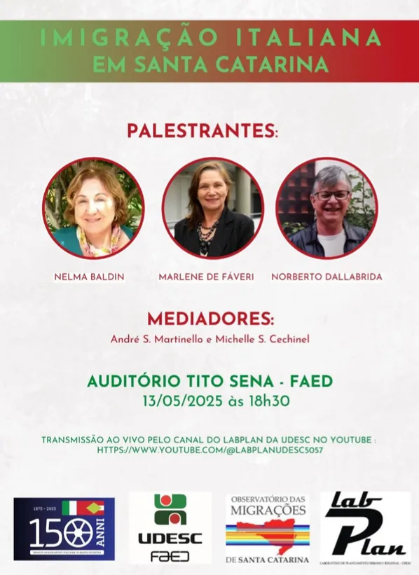 Udesc Faed realiza palestra comemorativa aos 150 anos da imigração italiana em SC