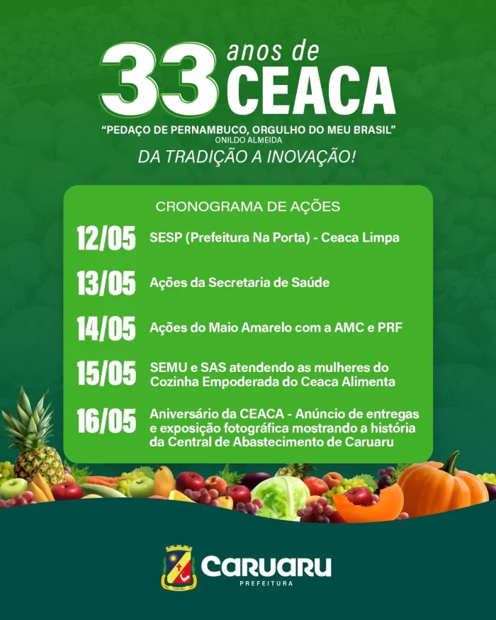 Foto: Reprodução/Prefeitura de Caruaru - PE