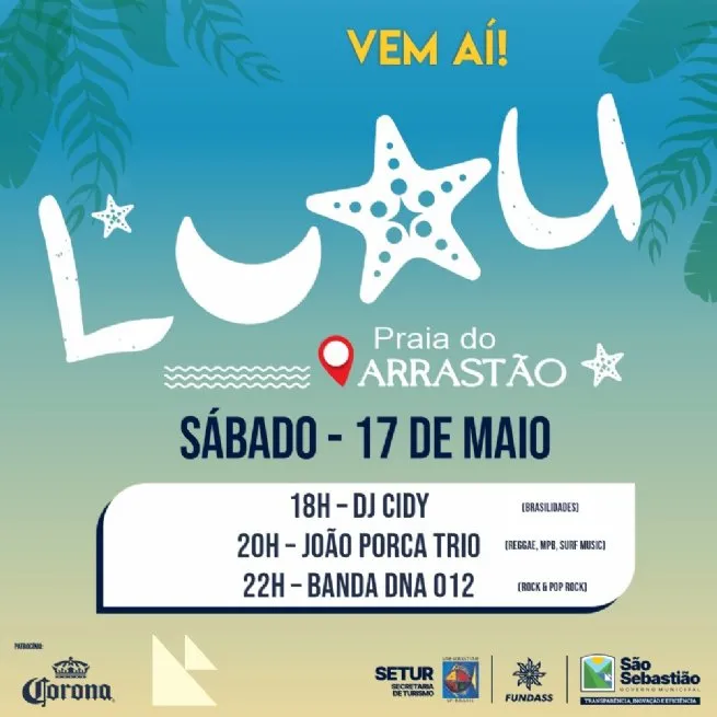 DJ Cidy, João Porca Trio e banda DNA 012 são atrações do Luau Arrastão neste sábado