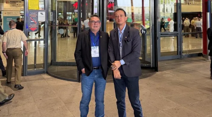 Os secretários João Eloy e Cristiano Barreto representaram Sergipe na FEINDEF em Madri / Foto: Ascom Segov