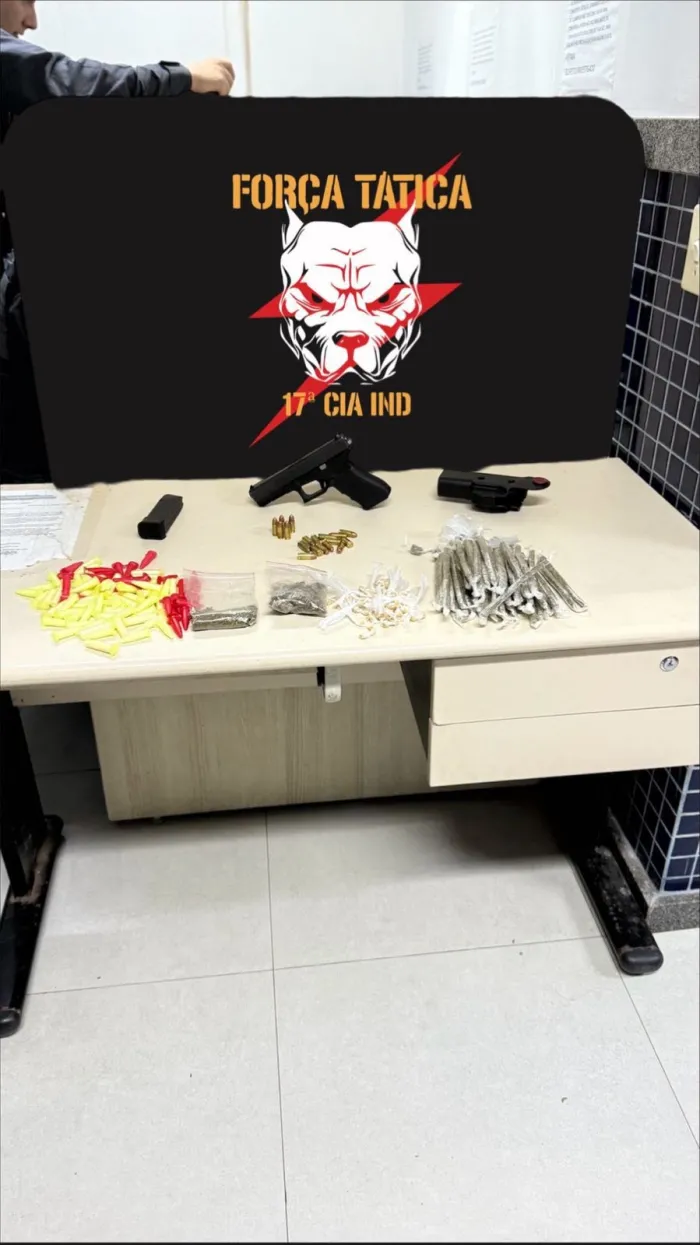 Força Tática da 17ª Companhia Independente apreende arma e droga em Vila Velha