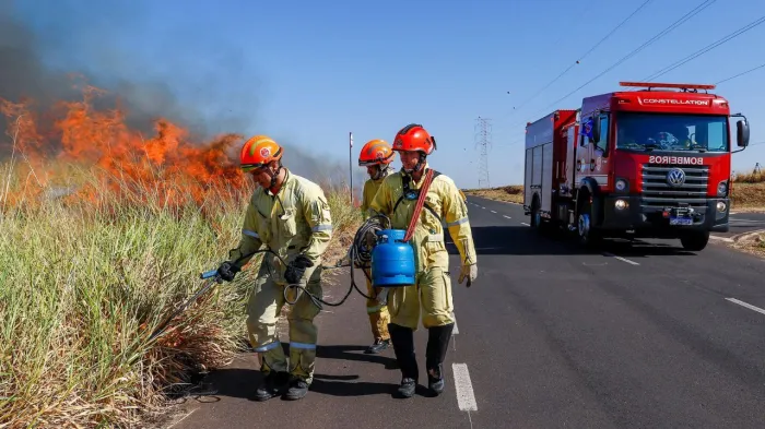 Bombeiros iniciam queima controlada no entorno da floresta