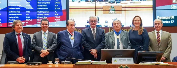 Sessão solene em homenagem ao ex-deputado César Bandeira e ao médico Harolfran Alves de Melo