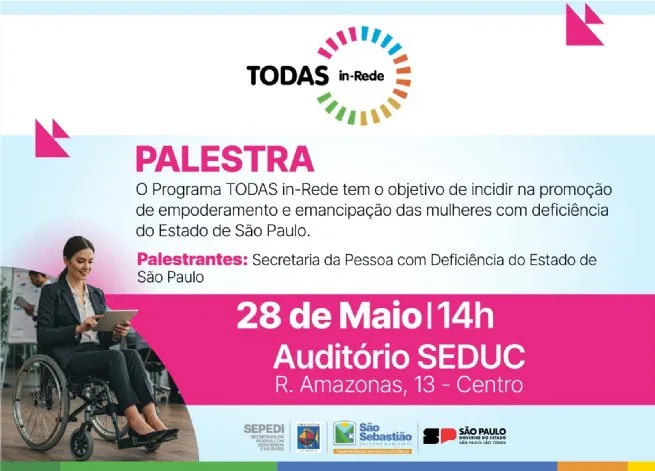 São Sebastião recebe apresentação do Programa ‘TODAS in-Rede’ no dia 28 de maio