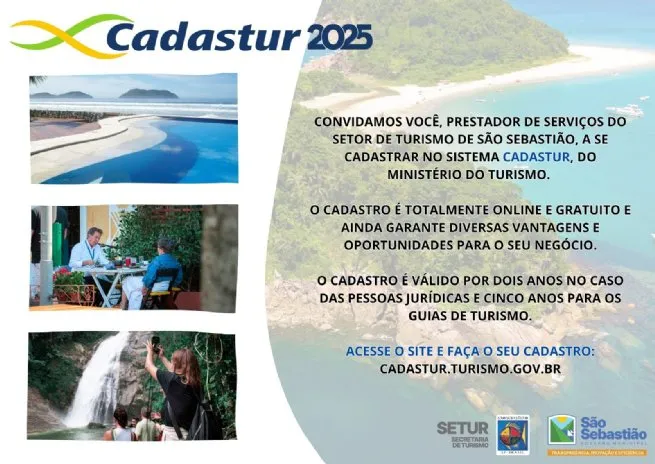 Campanha de cadastramento no Cadastur é iniciada em São Sebastião para reforçar a formalização dos prestadores de serviços turísticos