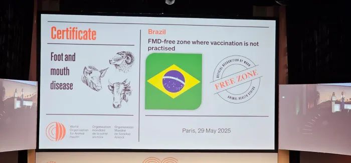 Paraíba recebe título de “Área Livre da Aftosa sem Vacinação” em evento da Organização Mundial de Saúde Animal, na França