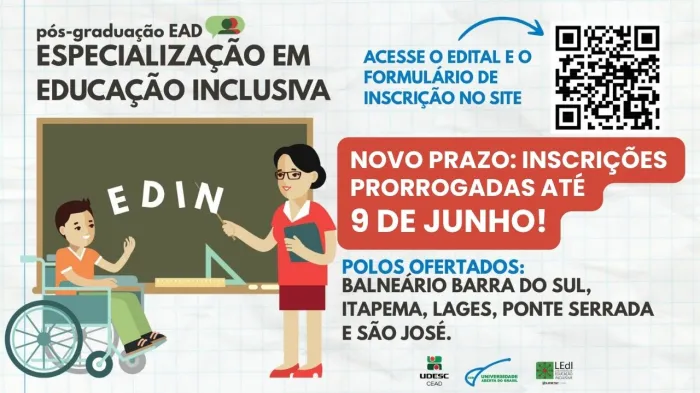 Especialização EAD da Udesc em Educação Inclusiva prorroga inscrições até 9 de junho
