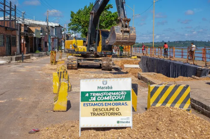 Obras: Sevop realiza serviço emergencial em trecho da Orla do Rio Tocantins