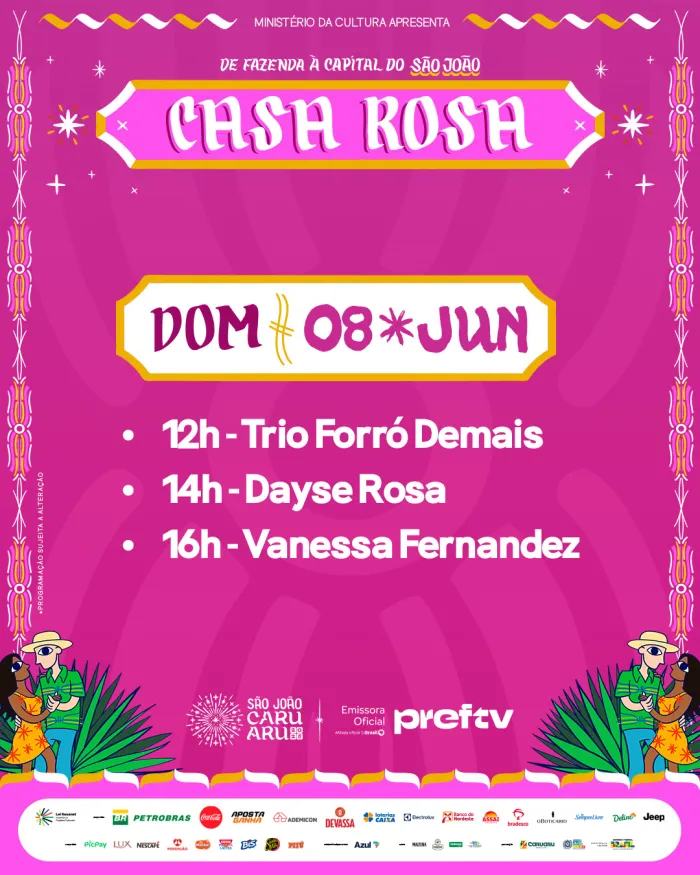Final de semana com muito forró no Mercado Cultural Casa Rosa, em Caruaru