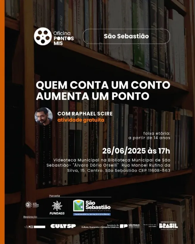 Prefeitura de São Sebastião e Pontos MIS realizam oficina gratuita sobre Adaptação de Texto para Roteiro Audiovisual