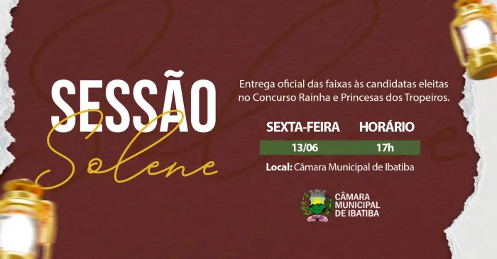 Câmara Municipal realiza entrega das faixas do Concurso Rainha e Princesas dos Tropeiros nesta sexta (13)