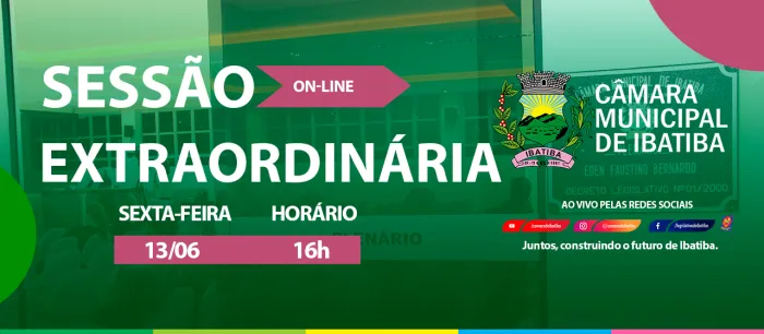 Câmara Municipal realiza 7ª Sessão Extraordinária nesta sexta-feira (13)