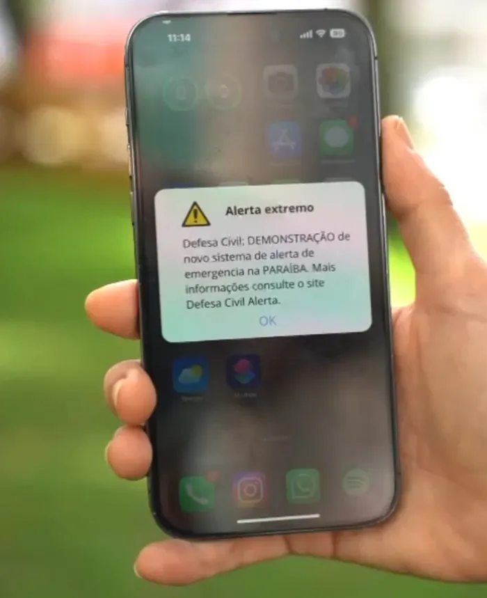 Teste demonstração do Defesa Civil Alerta será realizado na Paraíba neste sábado