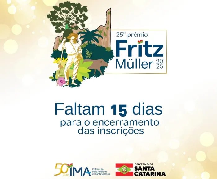 Inscrições do 25º Prêmio Fritz Müller terminam em 15 dias