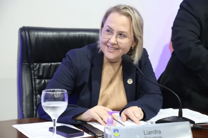 Liandra da Saúde durante a 20ª sessão ordinária na Câmara. (Foto: F. Grott)