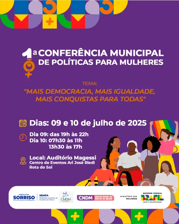 Sorriso irá realizar 1.ª Conferência Municipal de Políticas para as Mulheres