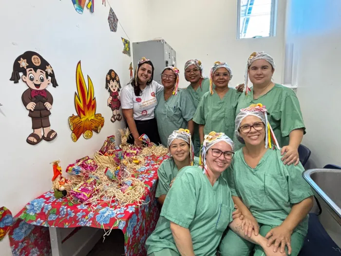 Mães, crianças e profissionais de saúde celebram o São João no Hospital Infantil Juvêncio Mattos
