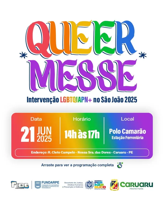 Intervenção LGBTQIAPN+ no São João de Caruaru chega à 9ª edição com programação cultural e afirmativa