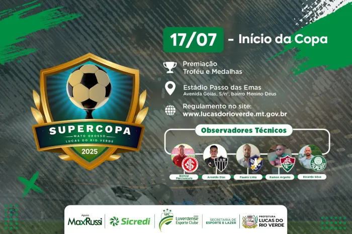 Supercopa Mato Grosso está com inscrições abertas em Lucas