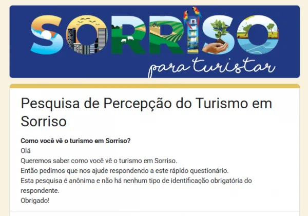 Sorriso lança pesquisa para ouvir a população sobre o turismo local