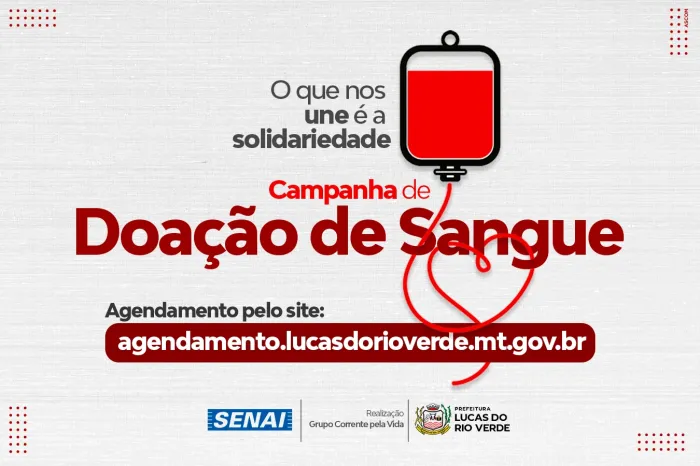 Agendamento para campanha de “Doação de Sangue” começa nesta quinta-feira (26)
