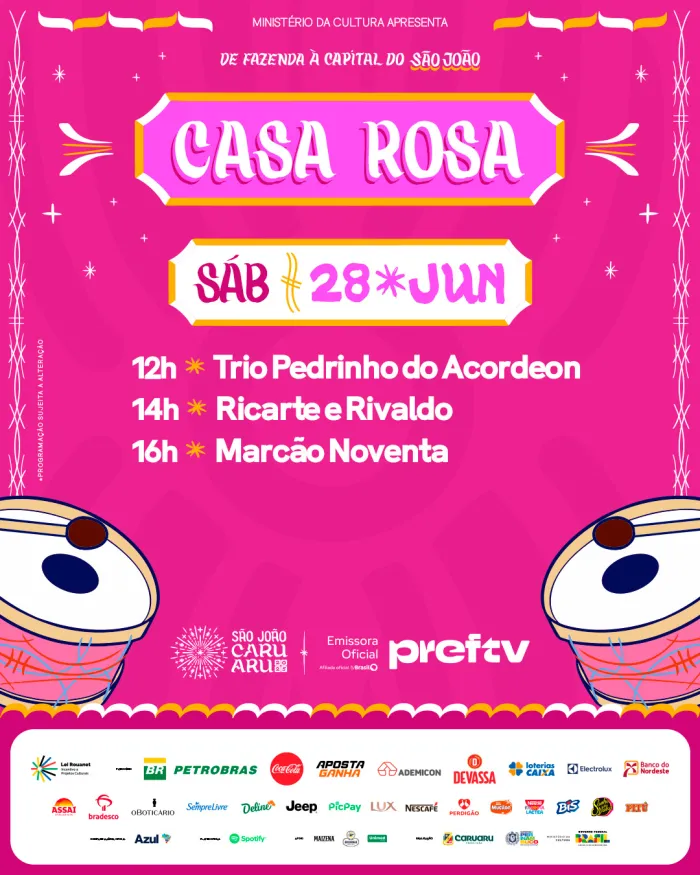 Casa Rosa se prepara para celebrar São Pedro com forró, tradição e brega romântico
