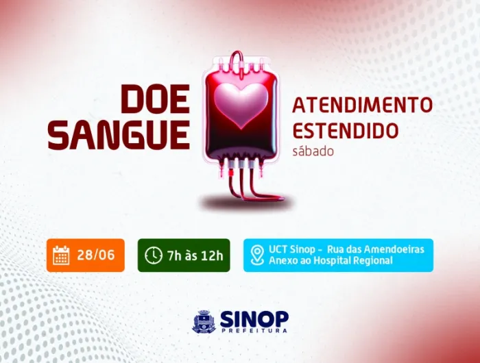 Novidade: UCT Sinop abre amanhã (28) em atendimento estendido para coleta de sangue