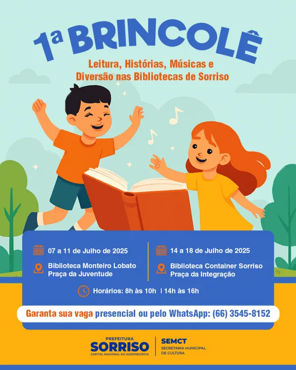 Leitura e brincadeiras dão o tom do 1º Brincolê nas bibliotecas de Sorriso