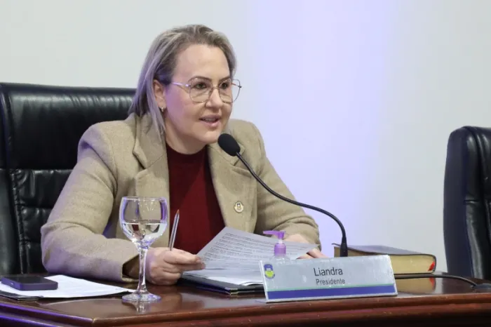 Liandra da Saúde durante a 22ª sessão ordinária. (Foto: F. Grott)