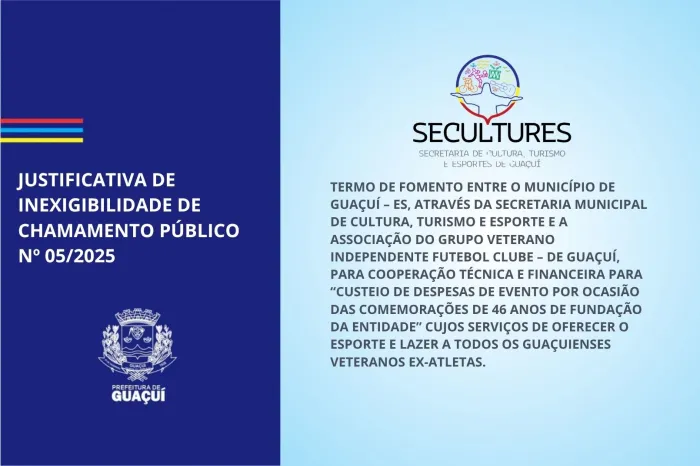 JUSTIFICATIVA DE INEXIGIBILIDADE DE CHAMAMENTO PÚBLICO Nº 05/2025