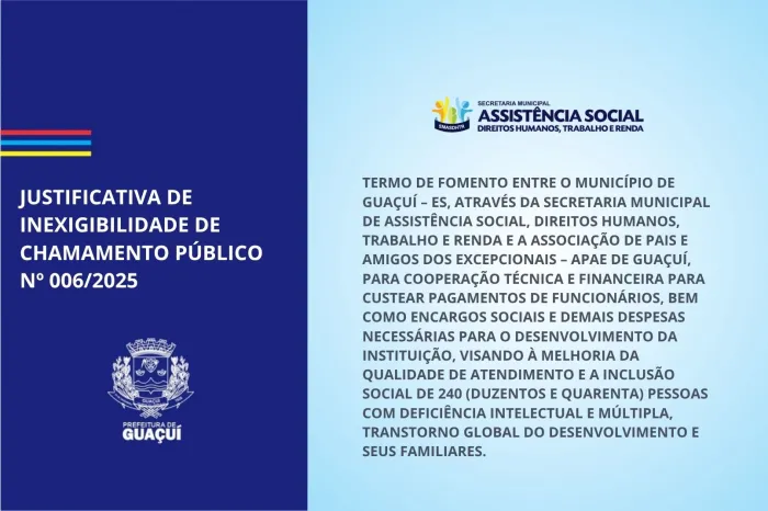 JUSTIFICATIVA DE INEXIGIBILIDADE DE CHAMAMENTO PÚBLICO Nº 006/2025