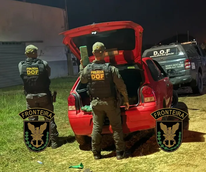 Carro furtado em Curitiba é recuperado pelo DOF com mais de 50 quilos de drogas