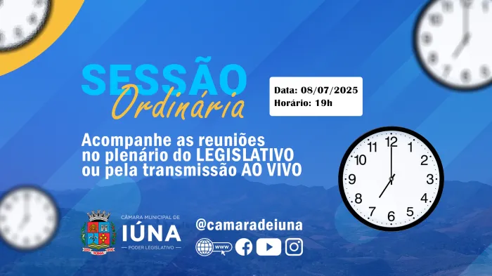 Câmara Municipal convoca vereadores para a 19ª Sessão Ordinária nesta terça-feira (08)