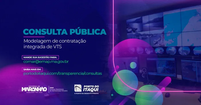 Porto do Itaqui abre consulta pública para aprimoramento de documentos referentes à contratação integrada de Serviço de Tráfego de Embarcações (VTS)