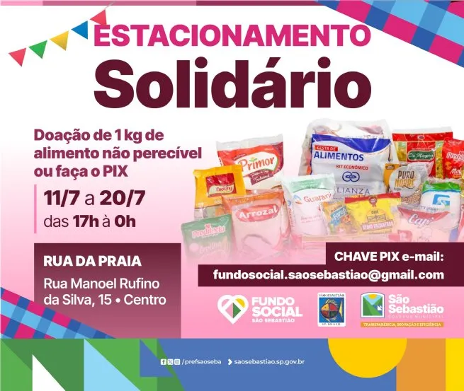 Fundo Social de São Sebastião realiza Estacionamento Solidário durante Arraiá Caiçara