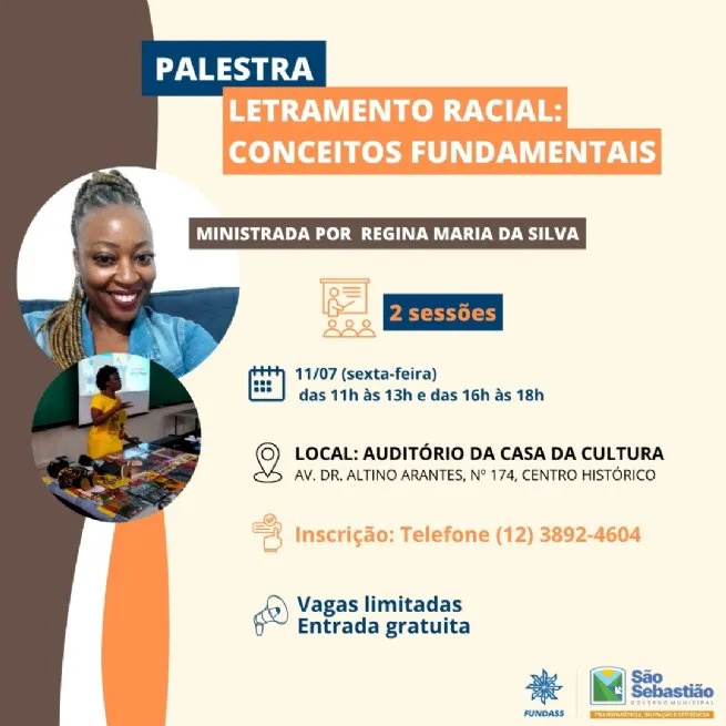Fundass promove palestra gratuita sobre letramento racial com especialista em Educação e Relações Étnico-Raciais