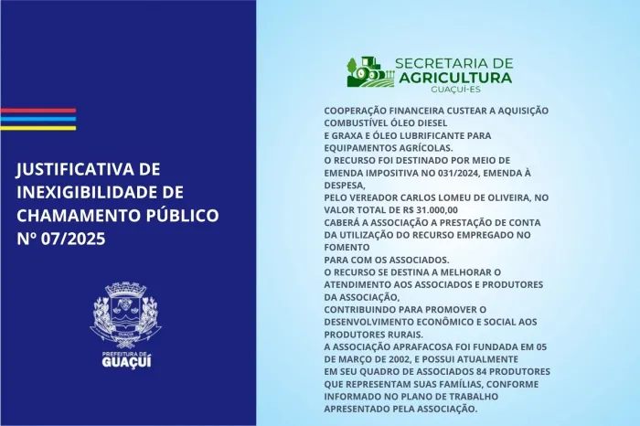 JUSTIFICATIVA DE INEXIGIBILIDADE DE CHAMAMENTO PÚBLICO Nº 07/2025