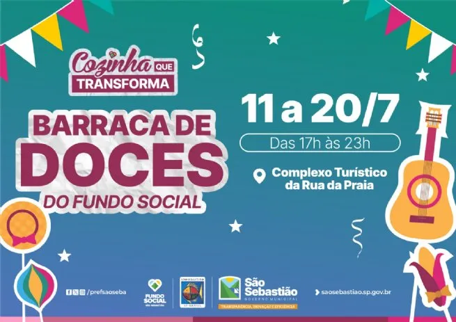 Fundo Social marca presença no Arraiá Caiçara com Pescaria Solidária e doces produzidos pelo programa ‘Cozinha que Transforma’