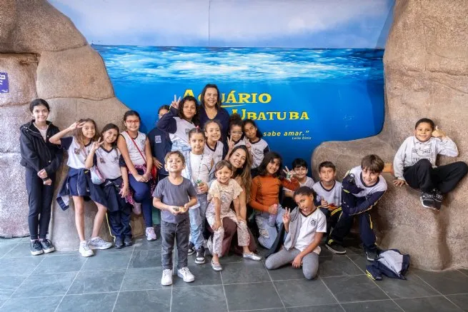 Parceria entre Fundo Social e Educação leva alunos ao Aquário de Ubatuba e Espaço da Vida Marinha