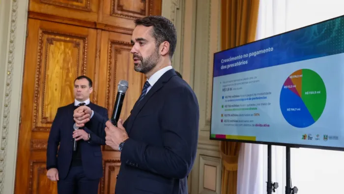 Governador Eduardo Leite e procurador-geral Eduardo Cuna da Costa durante a apresentação na sexta-feira (11/7) -Foto: Vítor Rosa/Secom