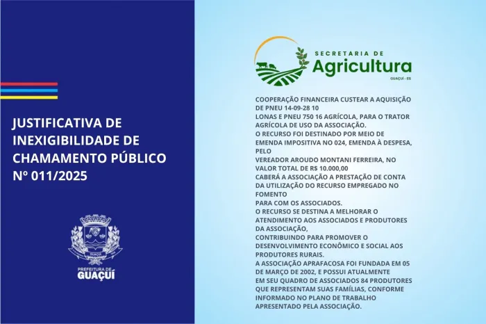 JUSTIFICATIVA DE INEXIGIBILIDADE DE CHAMAMENTO PÚBLICO Nº 011/2025