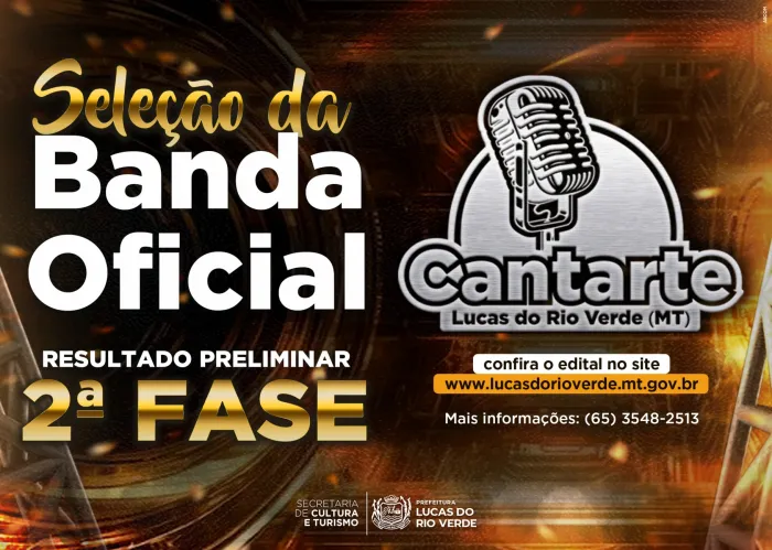 Resultado preliminar do edital da Banda do Cantarte 2025 é divulgado