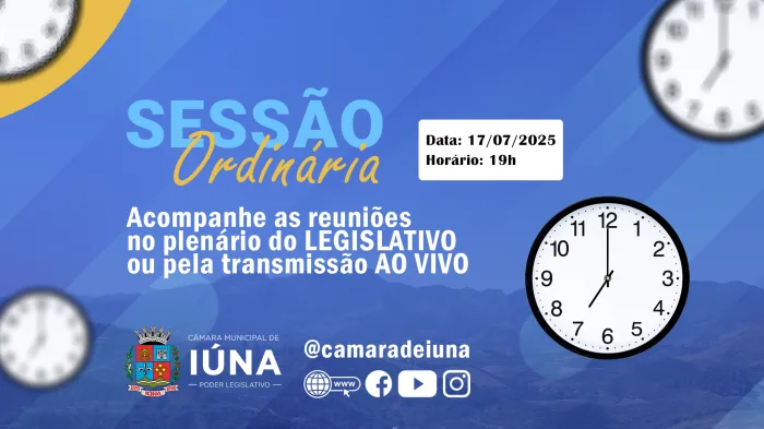 Câmara Municipal realiza 20ª Sessão Ordinária nesta quinta-feira (17)
