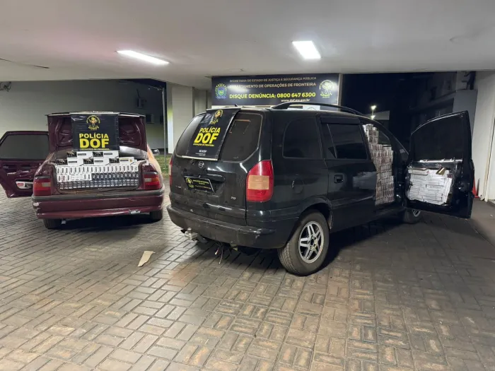 DOF apreende carros carregados de cigarros contrabandeados do Paraguai em Ponta Porã