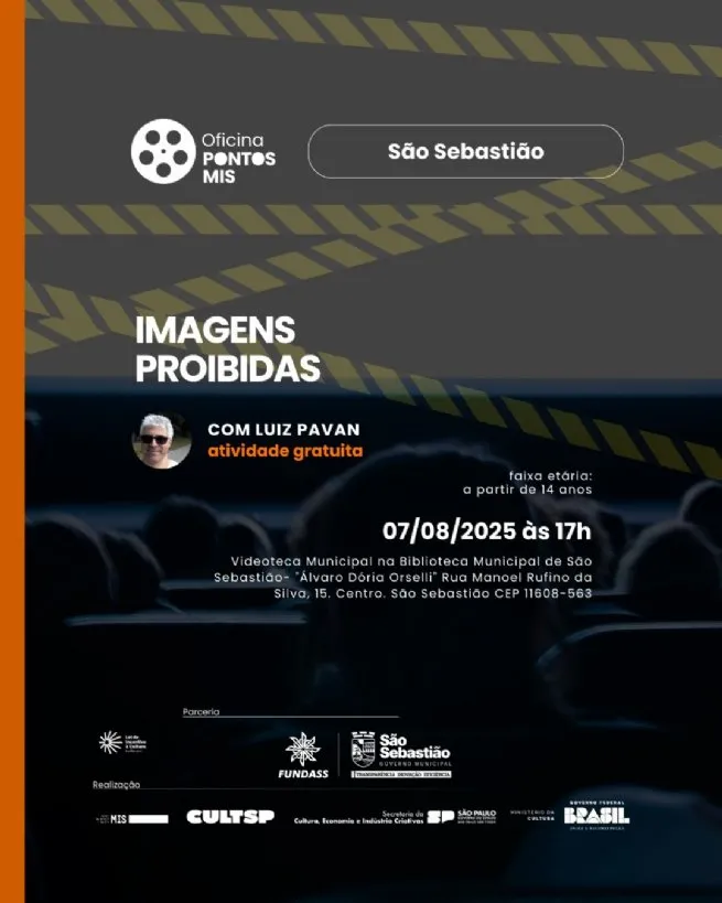 Videoteca de São Sebastião recebe oficina sobre filmes censurados e liberdade criativa
